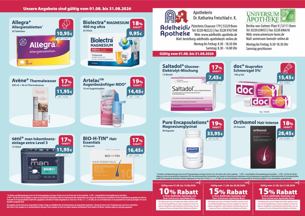 Aktuelle Monatsangebote und Rabattcoupons